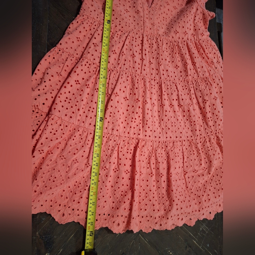 Anthropologie Maeve Pink/Coral Eyelet Dress Size L. - Picture 8 of 8